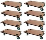 PROREGAL MegaDeal 8x Transportroller 4 Rollen HxBxT 11,5x30x60 cm Traglast 200kg