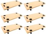 PROREGAL Mega Deal 6x Profi Transportroller mit 4 Rollen HxBxT 11,5 x 30 x 60 cm