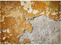 Fototapete Betonwand Industrial Vintage Orange Grau 3,50 m x 2,55 m FSC®