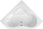 Ottofond Eckwanne Lucia 140 cm x 140 cm Wei&szlig; mit Whirlpoolsystem Typ 1 Chrom