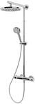 Schulte Duschsystem Rain mit Thermostat Verchromt Duschkopf Rund