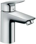 hansgrohe Waschtischarmatur Logis 100 Wasserhahn Bad mit Zugstangenablauf Chrom