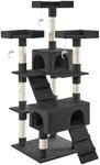 Tectake Kratzbaum Barney 170 cm Sisal 70 x 54 x 170 cm Schwarz