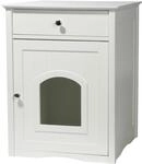 Dobar Multifunktionaler Katzenschrank aus Holz Mohrle 52 cm x 48 cm x 63 cm Wei&szlig;