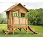 Axi Robin Spielhaus Braun - Wei&szlig; mit Wei&szlig;er Rutsche 177 x 264 x 203 cm
