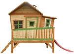 Axi Emma Spielhaus Braun - Gr&uuml;n mit Roter Rutsche 193 x 349 x 227 cm