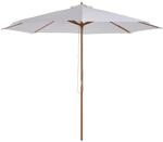 Outsunny Sonnenschirm Bambus Polyester Tannenholz Cremewei&szlig; &Oslash;300 x H250 cm