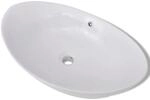 vidaXL Keramik Waschbecken Keramiksp&uuml;len &Uuml;berlauf Oval 59 x 38,5 cm 140679