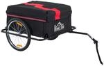 HOMCOM Fahrradanh&auml;nger Belastbarkeit max 40 kg Schwarz Stahl Oxford 140x88x60cm