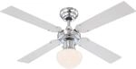 GLOBO Deckenventilator Champion 105 cm Silber - Wei&szlig; mit Beleuchtung und Zugketten