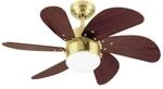 WESTINGHOUSE Deckenventilator Turbo Swirl Messing 76 cm mit Beleuchtung und Zugketten