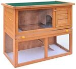 vidaXL Kaninchenstall Kleintierhaus Hasenstall 1 T&uuml;r Holz