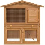 vidaXL Kaninchenstall Kleintierhaus Hasenstall 3 T&uuml;ren Holz