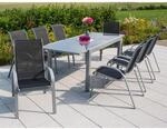Merxx Gartenm&ouml;bel-Set Amalfi 9-tlg. Schwarz mit Ausziehtisch 180/240 x 100 cm