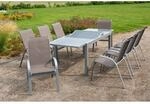 Merxx Gartenm&ouml;bel-Set Amalfi 9-tlg. Taupe mit Ausziehtisch 180/240 x 100 cm