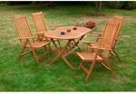 Gartenm&ouml;bel-Set Vitoria 5-tlg. Braun inkl. rechteckigem Tisch