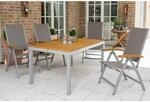 Gartenm&ouml;bel-Set Naxos 5-tlg. Grau inkl. Tisch 150 cm x 90 cm