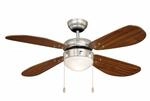 AIRERYDER Deckenventilator Classic 105 cm Nickel - Nussbaum mit Beleuchtung und