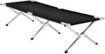 Tectake Feldbett Mit Aluminiumgestell Klappbar Wetterfest 190 x 70 x 45 cm Schwarz