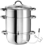 Tectake Dampfentsafter 7 Teilig Aus Edelstahl Mit Glasdeckel F&uuml;r Obst und Gem&uuml;se 