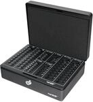HMF 208 Geldkassette Euro-M&uuml;nzz&auml;hlbrett 25 x 18 x 9 cm Schwarz