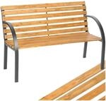 Tectake Gartenbank Michaela 2 Sitzer Aus Holz und Stahl 119 50 x 62 x 83 cm Braun
