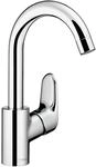 hansgrohe Waschtischarmatur Ecos schwenkbarer Wasserhahn Bad mit Zugstange Chrom