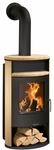 Justus Kaminofen Island Aqua Schwarz 10 kW Sandsteinverkleidung