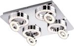 Just Light. LED-Deckenleuchte Tim Chrom 40 x 40 cm