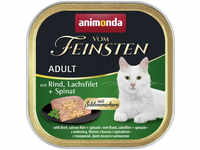 Vom Feinsten Katzen-Nassfutter Adult Rind und Lachsfilet und Spinat 100 g