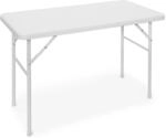 Relaxdays Gartentisch Rechteckig Kunststoff Wei&szlig; Klappbar 74 cm x 121,5 cm x 61,5 cm