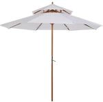 Outsunny Sonnenschirm Polyester 180 g/m&sup2; Cremewei&szlig; &Oslash;265x H264 cm