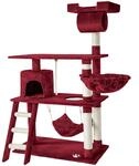 Tectake Kratzbaum Marcel 141 cm Sisal 105 x 60 x 141 cm Weinrot