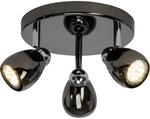 Brilliant LED-Spotrondell Milano 3-flammig Chrom und Schwarz