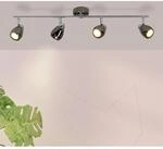 Brilliant LED-Spotrohr Milano 4-flammig Chrom und Schwarz