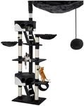 Tectake Kratzbaum Hansi 243 Bis 260 cm Sisal 60 x 45 x 260 cm Schwarz Wei&szlig;