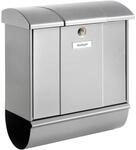 Burg W&auml;chter Stahlblech-Briefkasten-Set Olymp 91600 Silberfarben
