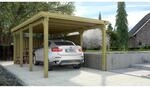 Weka Flachdach-Einzelcarport 617 Gr.2 mit PVC-Dachplatten 322 cm x 612 cm