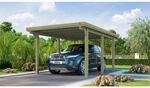 Weka Flachdach-Einzelcarport 617 Gr.1 mit PVC-Dachplatten 322 cm x 512 cm