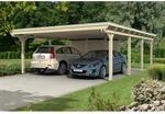 Skan Holz Flachdach-Doppelcarport Emsland 613 cm x 846 cm mit Abstellraum