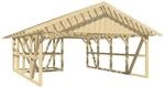 Skan Holz Carport Schwarzwald m. Dachlattung u. Abstellr. A 684 x 772 cm Natur
