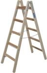 Krause Holz-Doppelleiter Stabilo 2 x 5 Sprossen Braun