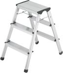 Hailo Alu-Sicherheits-Doppelstufenleiter 2 x 3 Stufen