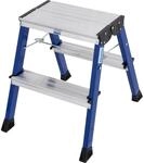 Krause Klapptritt Rolly Fahrbar 2 x 2 Stufen 45 cm x 40 cm x 50 cm Blau