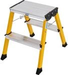 Krause Klapptritt Rolly Fahrbar 2 x 2 Stufen 45 cm x 40 cm x 50 cm Gelb