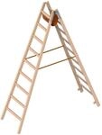 Layher 1053 Holzstehleiter nach &Ouml;-Norm Z1501 2x9 Sprossen