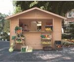 Karibu Marktstand Gr&ouml;&szlig;e 2 Natur 303 cm x 202 cm