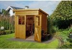 Holz-Gartenhaus 325 Gr. 2 Pultdach Eiche Hell Lasiert 200 cm x 241 cm