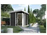 Weka Holz-Gartenhaus Angolo B Anthrazit-Weiß BxT: 239 cm x 235 cm