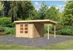 Karibu Holz-Gartenhaus &Auml;ngelholm Natur Pultdach Unbehandelt 280 cm x 280 cm